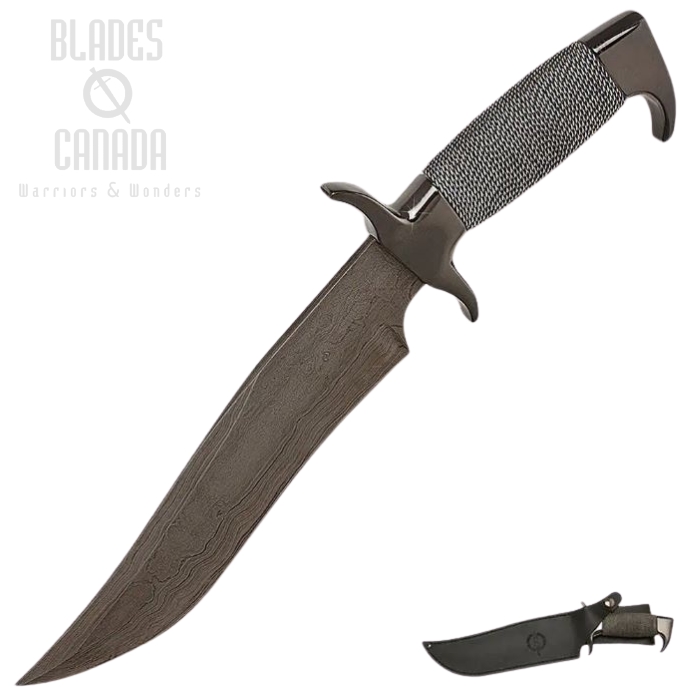Gil Hibben Highlander Bowie Fixed Blade Knife, Damascus Blade, GH627D (image for) Gil Hibben Highlander Bowie Fixed Blade Knife, Damascus Blade, GH627D